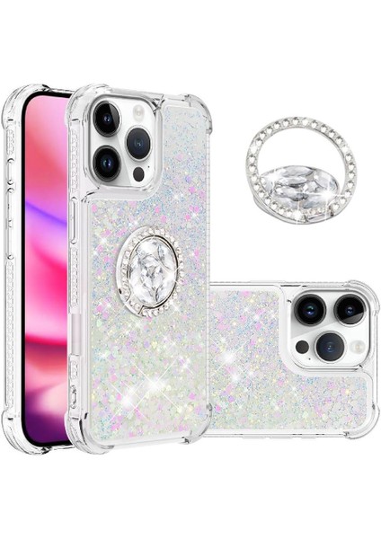 Halka Kickstand Köpüklü IPhone 16 Pro Için Telefon Kılıfı (Yurt Dışından)