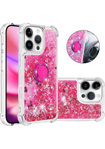 Halka Kickstand Köpüklü IPhone 16 Pro Için Telefon Kılıfı (Yurt Dışından)