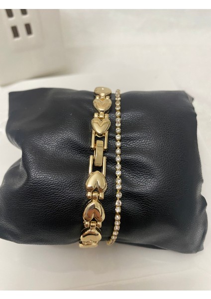 Çelik Saat ve metal taşlı bileklik modelleri