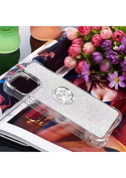 Halka Kickstand Köpüklü Kum Akış Halkası ile IPhone 14 Plus Için Telefon Kılıfı (Yurt Dışından) fiyatları