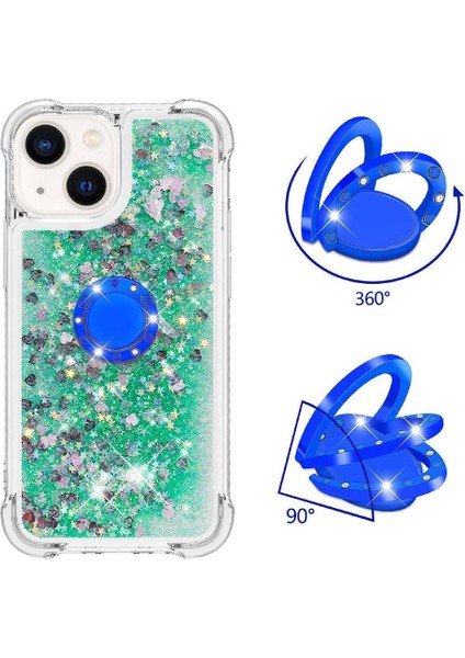 Halka Kickstand Köpüklü Kum Akış Halkası ile IPhone 14 Plus Için Telefon Kılıfı (Yurt Dışından) fiyatları