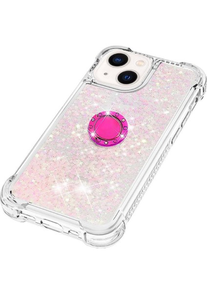 Halka Kickstand Köpüklü Kum Akış Halkası ile IPhone 14 Plus Için Telefon Kılıfı (Yurt Dışından) fiyatları