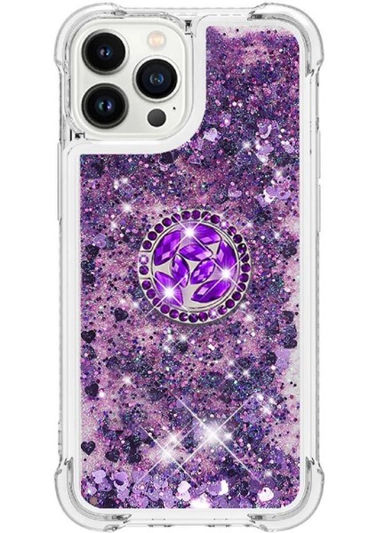 Halka Kickstand Köpüklü Kum Akış Halkası ile IPhone 15 Pro Için Telefon Kılıfı (Yurt Dışından) fiyatları