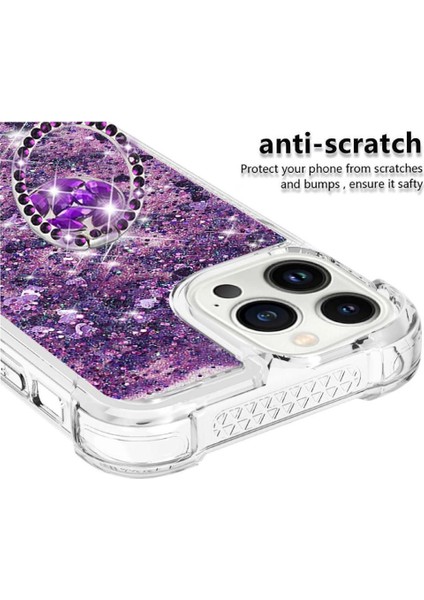 Halka Kickstand Köpüklü Kum Akış Halkası ile IPhone 15 Pro Için Telefon Kılıfı (Yurt Dışından) fırsatları