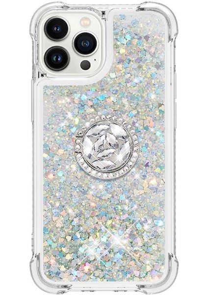 Halka Kickstand Köpüklü Kum Akış Halkası ile IPhone 15 Pro Için Telefon Kılıfı (Yurt Dışından) fırsatları