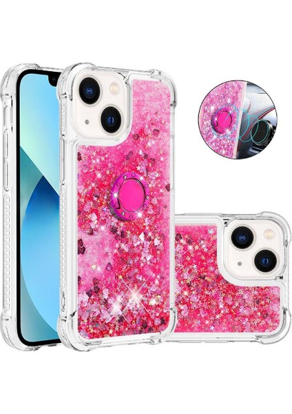 Halka Kickstand Darbeye Dayanıklı Koruma ile IPhone 15 Artı Telefon Kılıfı (Yurt Dışından)