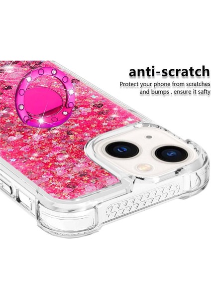 Halka Kickstand Köpüklü Kum Akış Halkası ile IPhone 14 Plus Için Telefon Kılıfı (Yurt Dışından) fiyatları