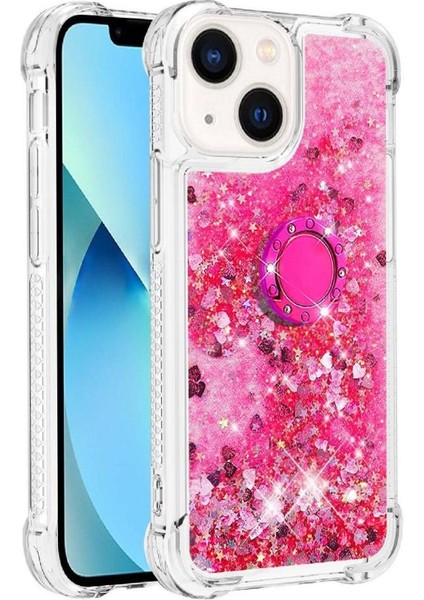 Halka Kickstand Köpüklü Kum Akış Halkası ile IPhone 14 Plus Için Telefon Kılıfı (Yurt Dışından) indirimleri