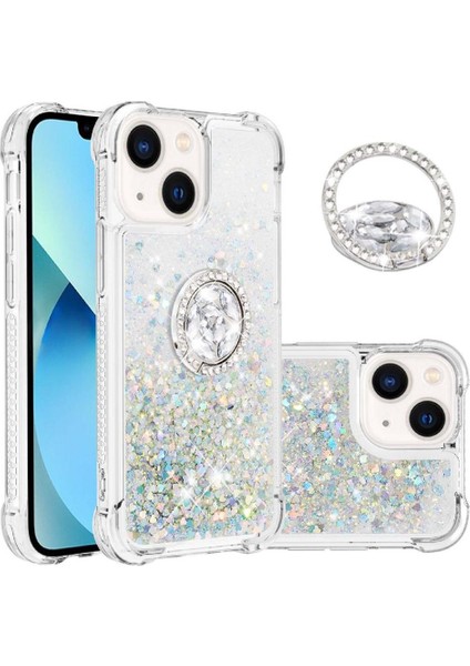 Halka Kickstand Köpüklü Kum ile IPhone 14 Için Telefon Kılıfı (Yurt Dışından)