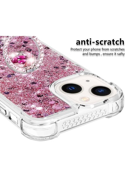 Halka Kickstand Köpüklü Kum ile IPhone 14 Için Telefon Kılıfı (Yurt Dışından) indirimleri