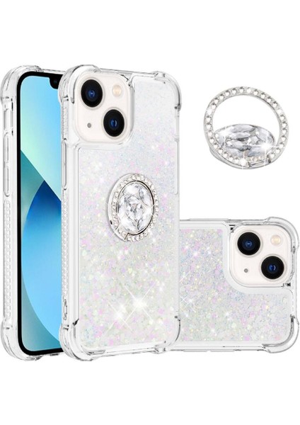 Halka Kickstand Köpüklü Kum ile IPhone 14 Için Telefon Kılıfı (Yurt Dışından)