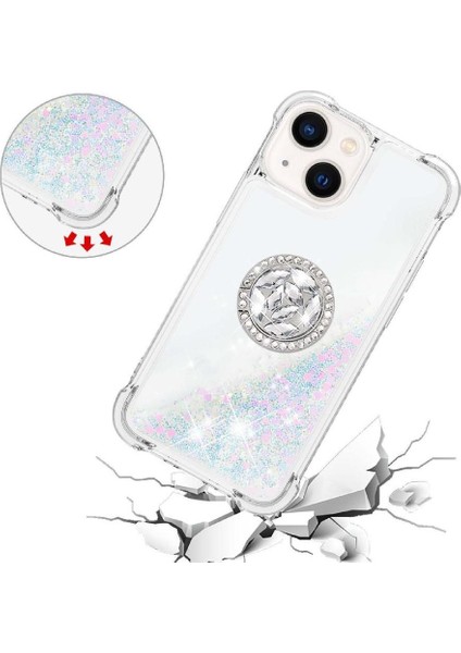 Halka Kickstand Köpüklü Kum ile IPhone 14 Için Telefon Kılıfı (Yurt Dışından) indirimleri