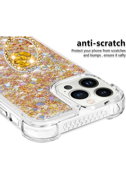 Halka Kickstand Köpüklü Kum Akış Halkası ile IPhone 15 Pro Için Telefon Kılıfı (Yurt Dışından) fırsatları