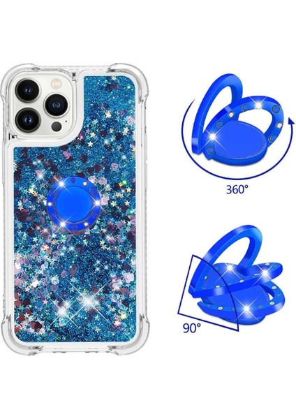 Halka Kickstand Köpüklü Kum Akış Halkası ile IPhone 15 Pro Için Telefon Kılıfı (Yurt Dışından) fiyatları