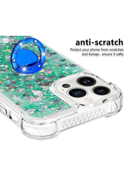 Halka Kickstand Köpüklü Kum Akış Halkası ile IPhone 15 Pro Için Telefon Kılıfı (Yurt Dışından) indirimleri