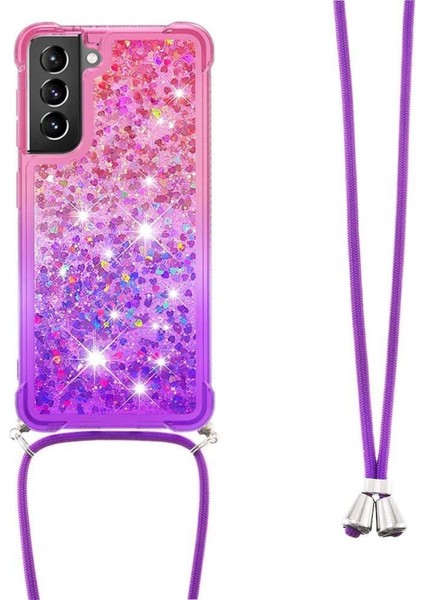 Samsung Galaxy S21 Plus Ayarlanabilir Boyun Kordon Için Quicksand Telefon Kılıfı (Yurt Dışından)