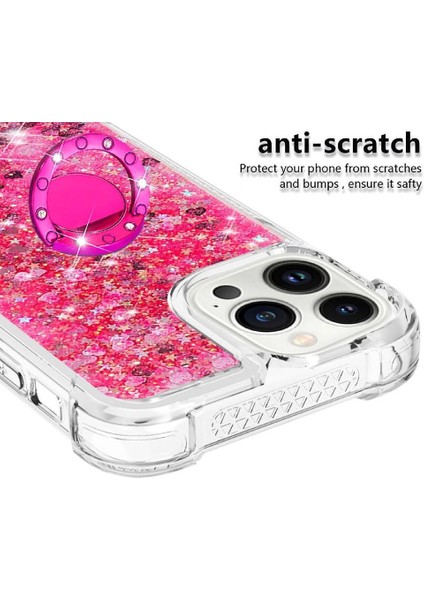 Halka Kickstand Köpüklü Kum Akış Halkası ile IPhone 15 Pro Için Telefon Kılıfı (Yurt Dışından) fırsatları