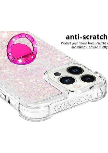 Halka Kickstand Köpüklü Kum Akış Halkası ile IPhone 15 Pro Için Telefon Kılıfı (Yurt Dışından) fiyatları