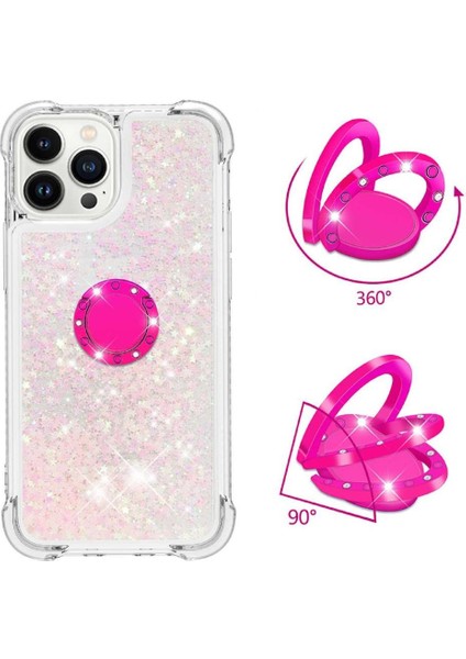 Halka Kickstand Köpüklü Kum Akış Halkası ile IPhone 15 Pro Için Telefon Kılıfı (Yurt Dışından) fırsatları