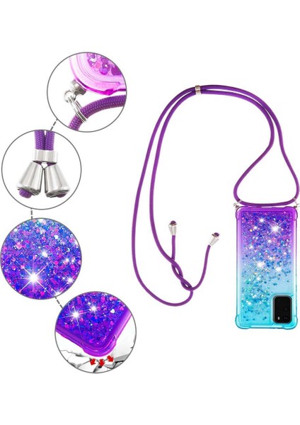 Samsung Galaxy S20 Degrade Renk Telefon Kılıfı Boyun Için Quicksand Telefon Kılıfı (Yurt Dışından) modelleri