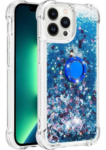 Halka Kickstand Köpüklü Kum Akış Halkası ile IPhone 15 Pro Için Telefon Kılıfı (Yurt Dışından) modelleri