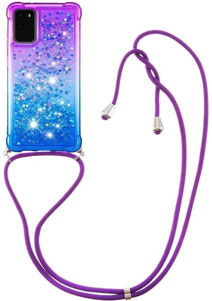 Samsung Galaxy S20 Degrade Renk Telefon Kılıfı Boyun Için Quicksand Telefon Kılıfı (Yurt Dışından)