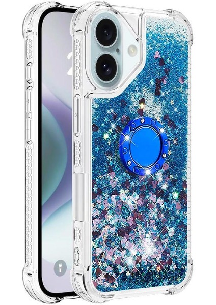 Halka Kickstand Halka Kickstand Köpüklü Kum ile IPhone 16 Için Telefon Kılıfı (Yurt Dışından) modelleri