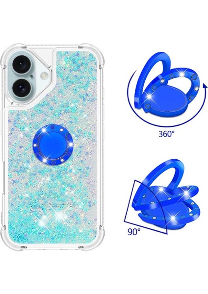 Halka Kickstand Darbeye Dayanıklı Koruma ile IPhone 16 Plus Için Telefon Kılıfı (Yurt Dışından) modelleri