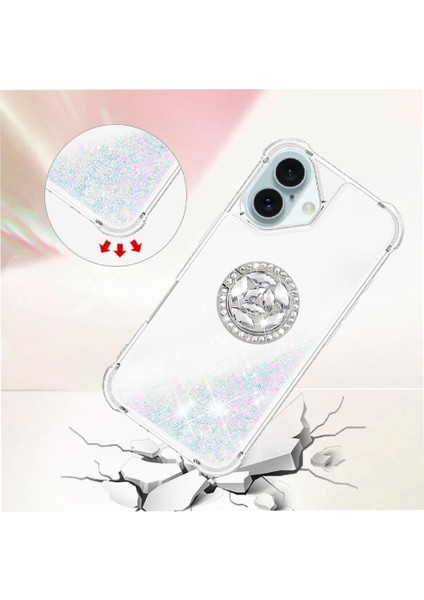 Halka Kickstand Halka Kickstand Köpüklü Kum ile IPhone 16 Için Telefon Kılıfı (Yurt Dışından) indirimleri