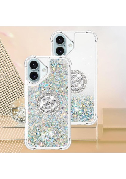 Halka Kickstand Halka Kickstand Köpüklü Kum ile IPhone 16 Için Telefon Kılıfı (Yurt Dışından) fırsatları