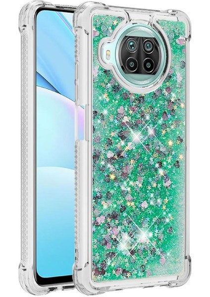 Xiaomi 10T Lite Darbeye Glitter Sparkle Sevimli Sıvı Tpu Için Telefon Kılıfı (Yurt Dışından)