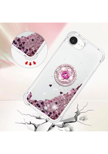 Halka Kickstand Köpüklü Kum Akış Halkası ile IPhone 16E Için Telefon Kılıfı (Yurt Dışından) fiyatları