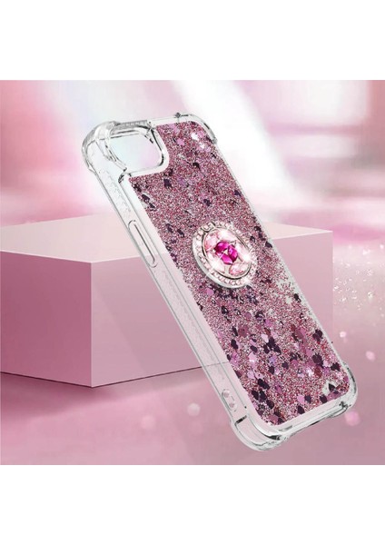 Halka Kickstand Köpüklü Kum Akış Halkası ile IPhone 16E Için Telefon Kılıfı (Yurt Dışından) indirimleri