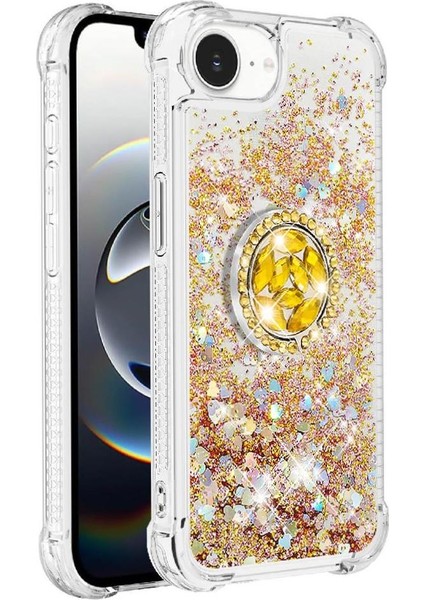 Halka Kickstand Köpüklü Kum Akış Halkası ile IPhone 16E Için Telefon Kılıfı (Yurt Dışından) fiyatları