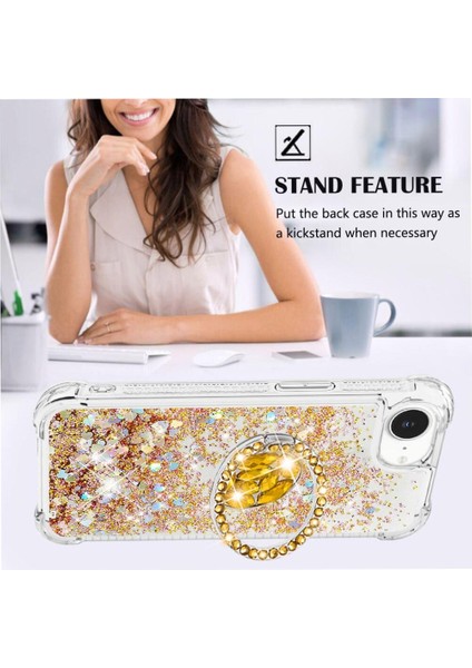 Halka Kickstand Köpüklü Kum Akış Halkası ile IPhone 16E Için Telefon Kılıfı (Yurt Dışından) indirimleri