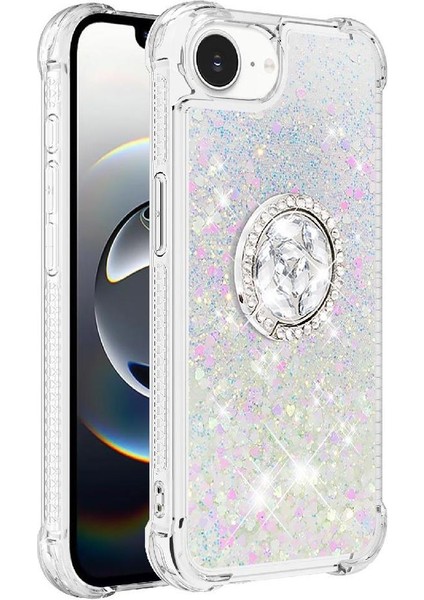 Halka Kickstand Köpüklü Kum Akış Halkası ile IPhone 16E Için Telefon Kılıfı (Yurt Dışından) fiyatları