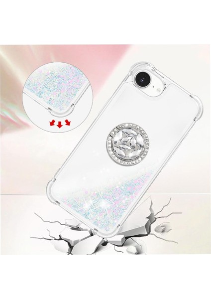 Halka Kickstand Köpüklü Kum Akış Halkası ile IPhone 16E Için Telefon Kılıfı (Yurt Dışından) indirimleri
