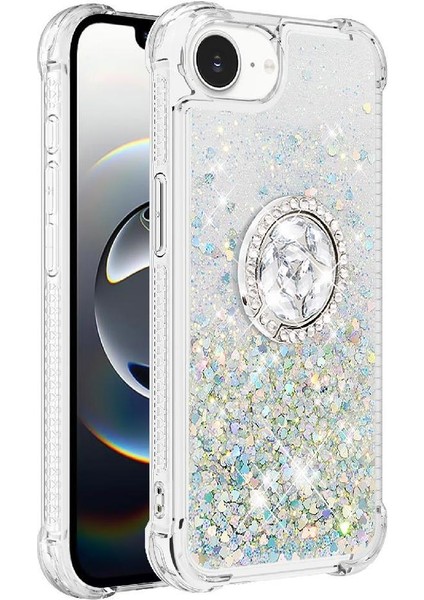 Halka Kickstand Köpüklü Kum Akış Halkası ile IPhone 16E Için Telefon Kılıfı (Yurt Dışından) fiyatları