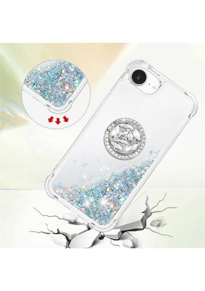Halka Kickstand Köpüklü Kum Akış Halkası ile IPhone 16E Için Telefon Kılıfı (Yurt Dışından) fırsatları