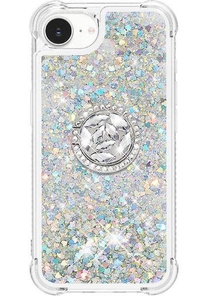 Halka Kickstand Köpüklü Kum Akış Halkası ile IPhone 16E Için Telefon Kılıfı (Yurt Dışından) indirimleri