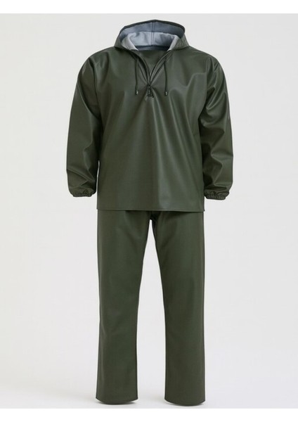 Yerli Balıkçı Haki Takım Yağmurluk - Su Geçirmez - Avcı - Balıkçı - Sulama - Çiftçi - Pvc fırsatları