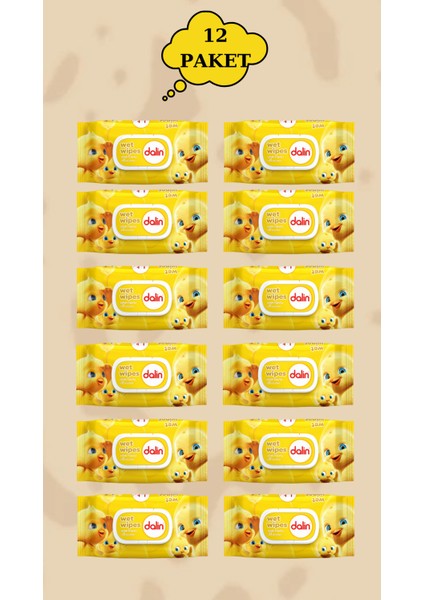 Islak Havlu 56 Yaprak 12 Paket (672 Yaprak) Yeni Ambalaj