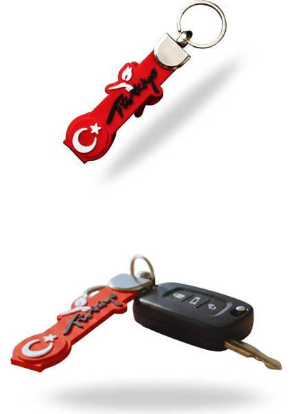 Türk Bayrak'lı Silikon Araç Oto Anahtarlık | Türk Bayrak'lı Ayyıldızlı Araba Anahtarlığı modelleri