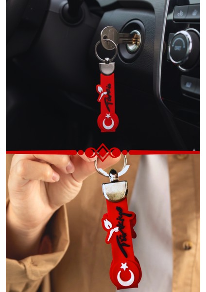 Türk Bayrak'lı Silikon Araç Oto Anahtarlık | Türk Bayrak'lı Ayyıldızlı Araba Anahtarlığı fırsatları
