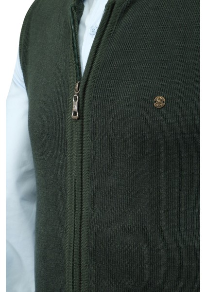 Erkek Triko Yelek Fermuarlı Cepli Çelik Örgü Triko Klasik Kalıp - 5015J modelleri