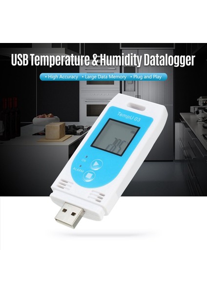 2x Tempu 03 USB Sıcaklık Nem Veri Logger Yeniden Kullanılabilir Rh Temp Datalogger Recorder Nemlendirici Kayıt Ölçer (Yurt Dışından) fırsatları