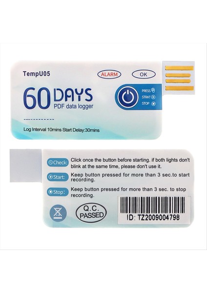 TEMPU05 1pcs Sıcaklık Veri Logger 60 Günlük Tek Kullanım Sıcaklık Analizörü Pdf Raporu USB Sıcaklık Günlüğü (Yurt Dışından) modelleri