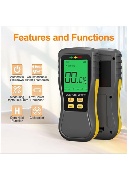 Pimsiz Ahşap Nem Sayaçları Alçıpanda Tahribatsız Nem Tespiti Bina Için Yüksek Nem Içerik Uyarıları (Yurt Dışından) fiyatları