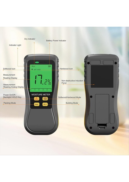 Pimsiz Ahşap Nem Sayaçları Alçıpanda Tahribatsız Nem Tespiti Bina Için Yüksek Nem Içerik Uyarıları (Yurt Dışından) indirimleri