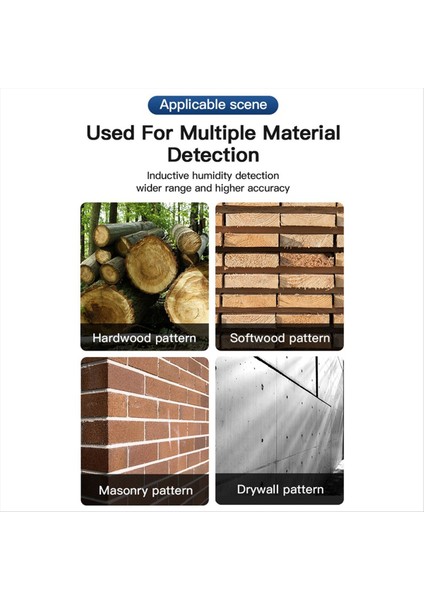 Mestek Tam Açılı Ters Nem Dedektörü Ahşap Nem Sayacı Sıcaklık Nem Algılama Ev Nem Dedektörü (Yurt Dışından)